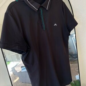 J.Lindeberg Black Polo with Green Accents